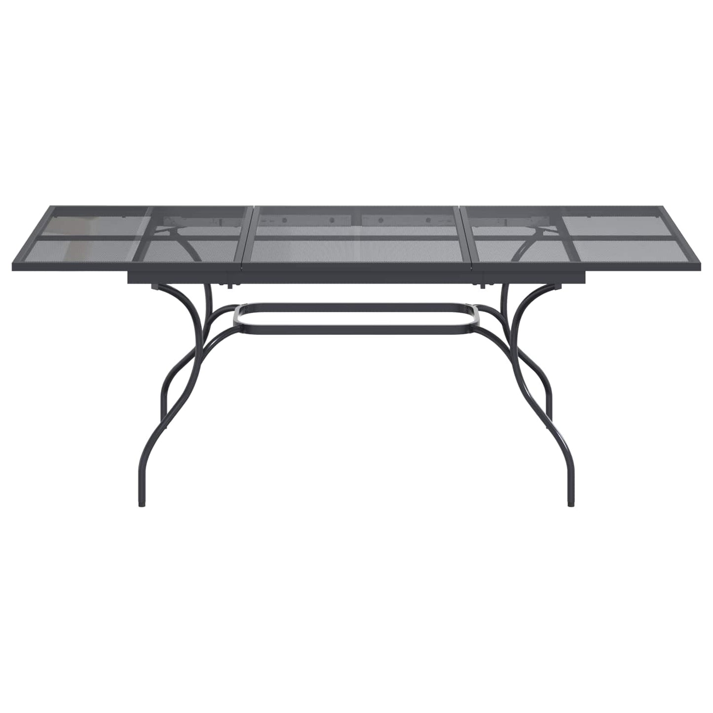 Mesa De Comedor De Malla Extensible Gris Antracita Acero