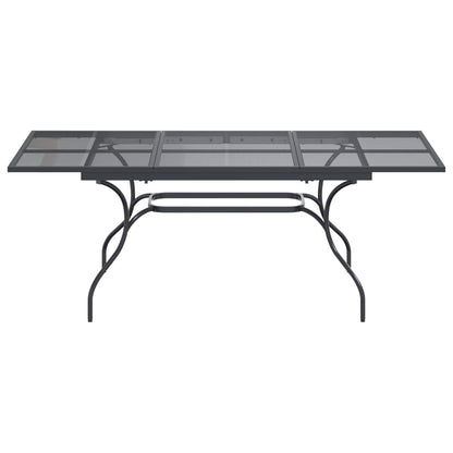 Mesa De Comedor De Malla Extensible Gris Antracita Acero