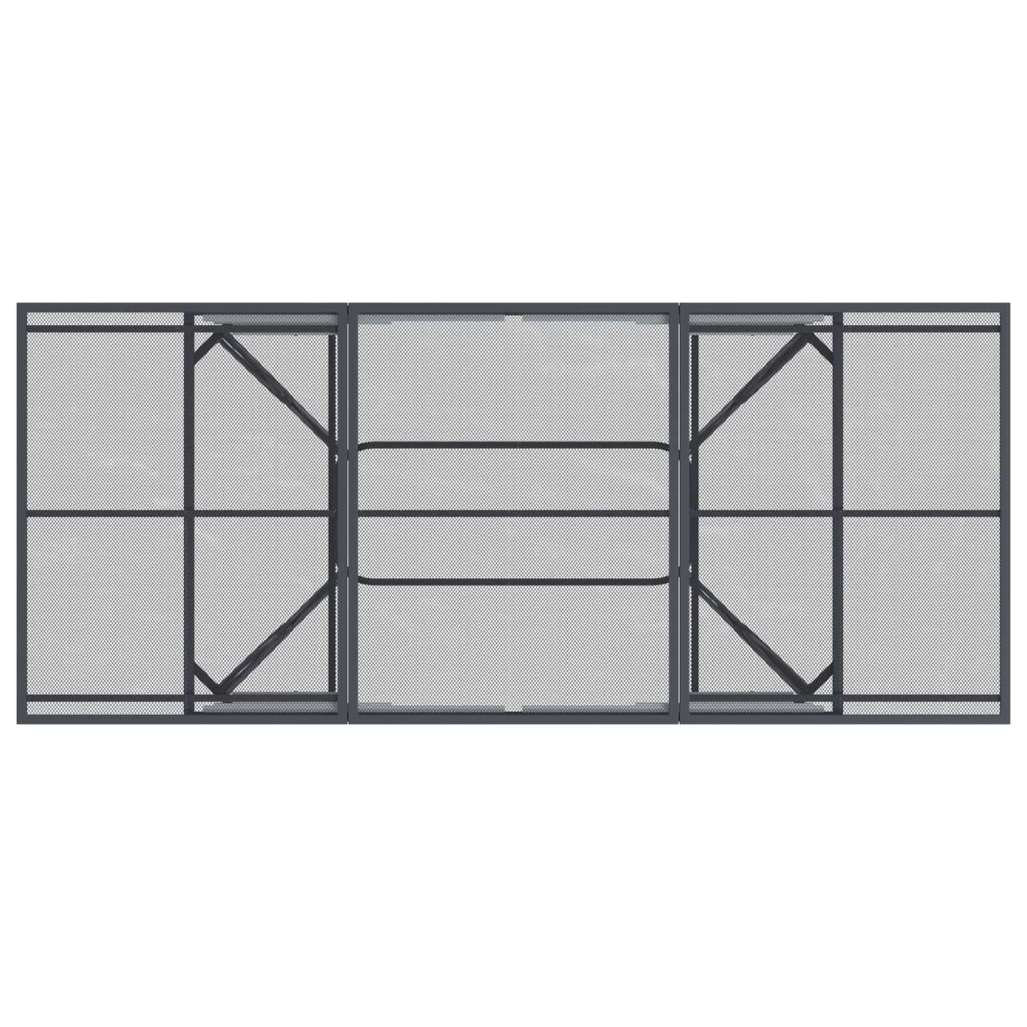 Mesa De Comedor De Malla Extensible Gris Antracita Acero