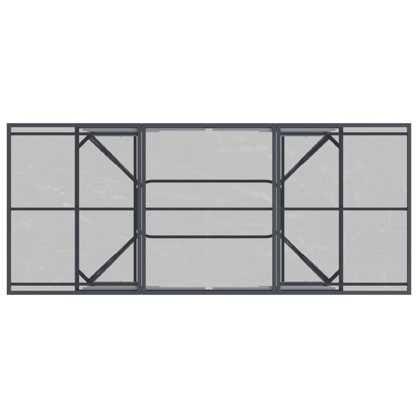 Mesa De Comedor De Malla Extensible Gris Antracita Acero