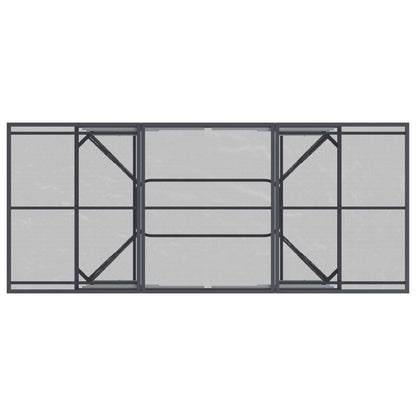 Mesa De Comedor De Malla Extensible Gris Antracita Acero
