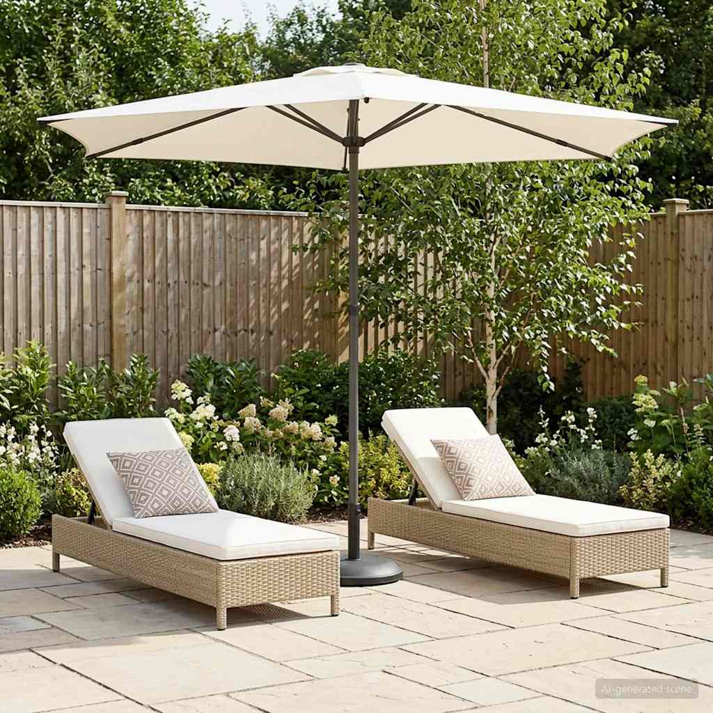 Sombrilla De Jardín 300 X 300 Cm Poliéster Rectangular