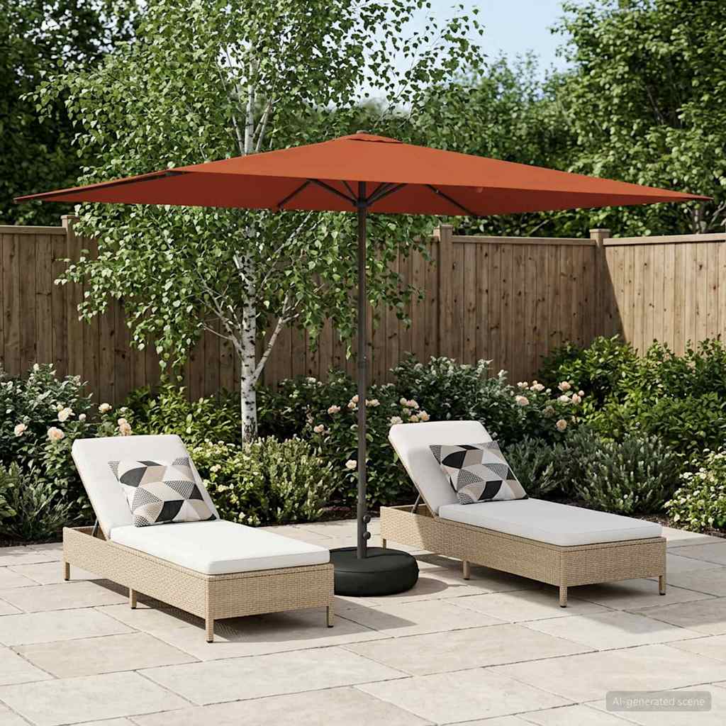 Sombrilla De Jardín 300 X 300 Cm Poliéster Rectangular