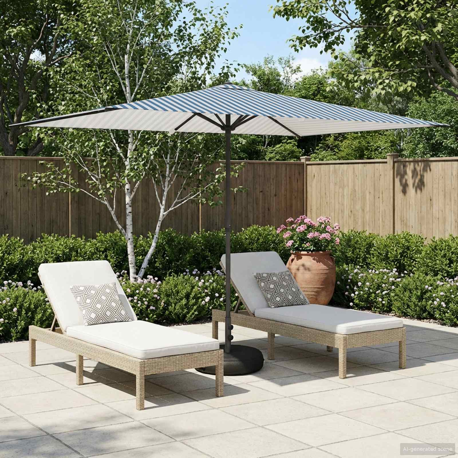 Sombrilla De Jardín 300 X 300 Cm Poliéster Rectangular