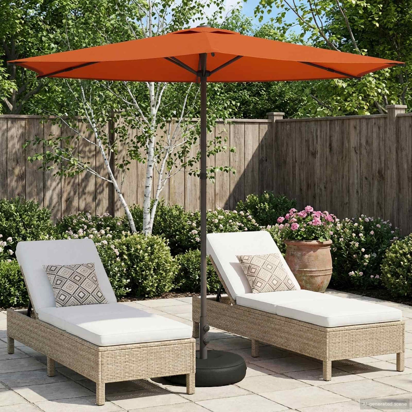 Sombrilla De Jardín 300 X 300 Cm Poliéster Rectangular