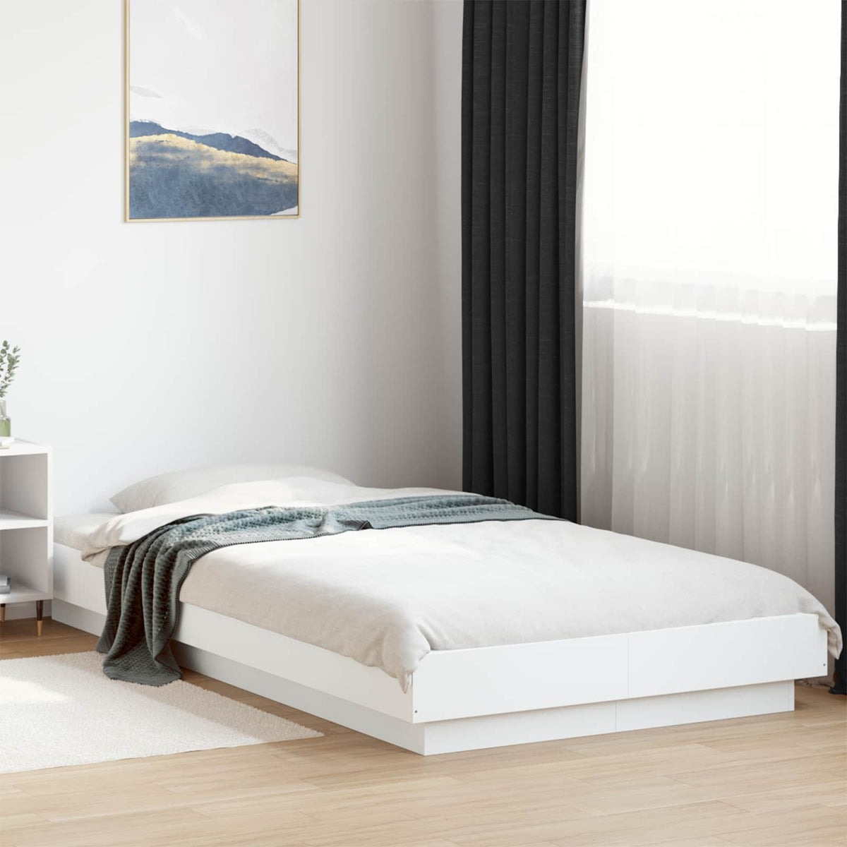Estructura Cama Con Luces Led Madera