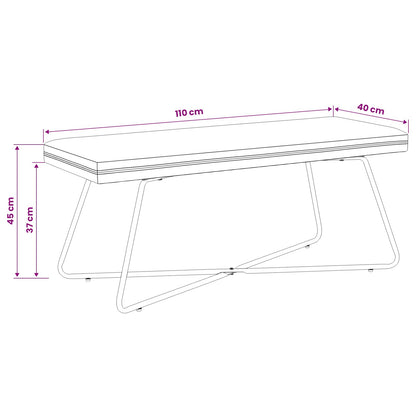 Banco 110 X 40 X 45 Cm Terciopelo