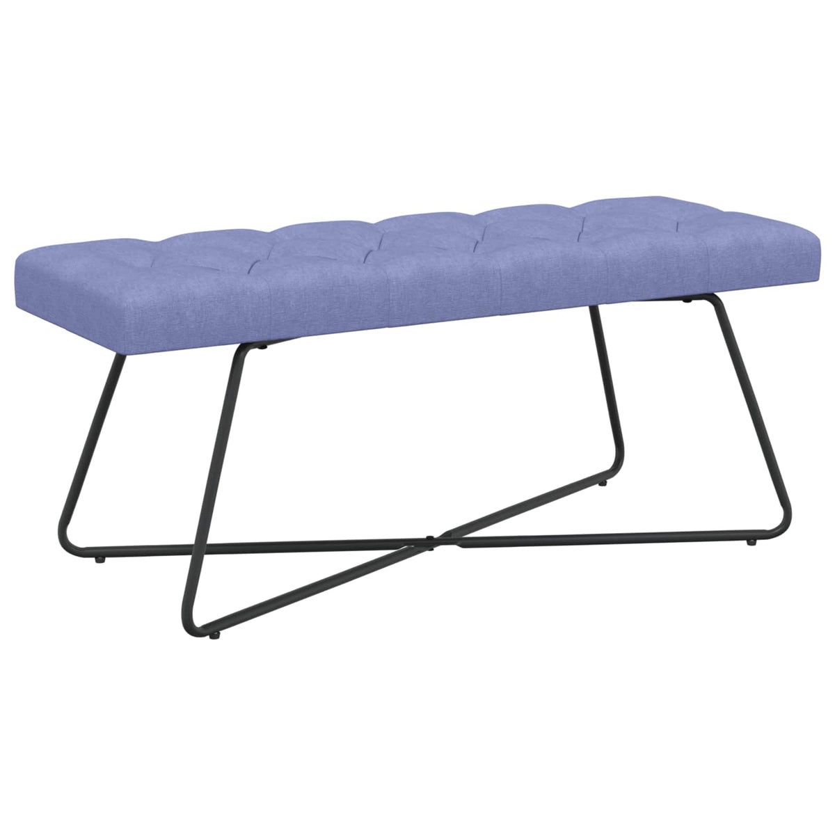 Banco Con Tapicería Con Botones Azul Jeans 110 X 40 X 46 Cm