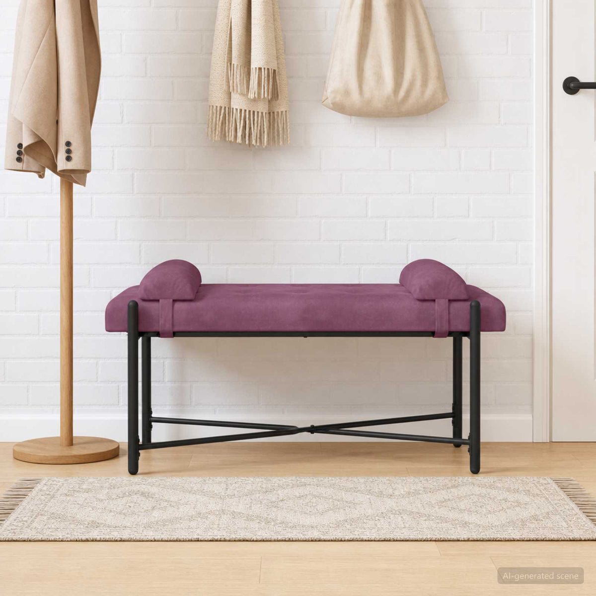 Banco Con Botones Y Cojines 110 X 40 X 46 Cm Terciopelo