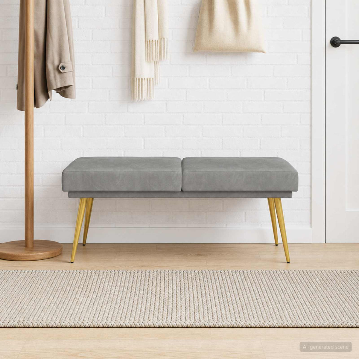 Banco De Doble Capa 120 X 45 X 46 Cm Terciopelo