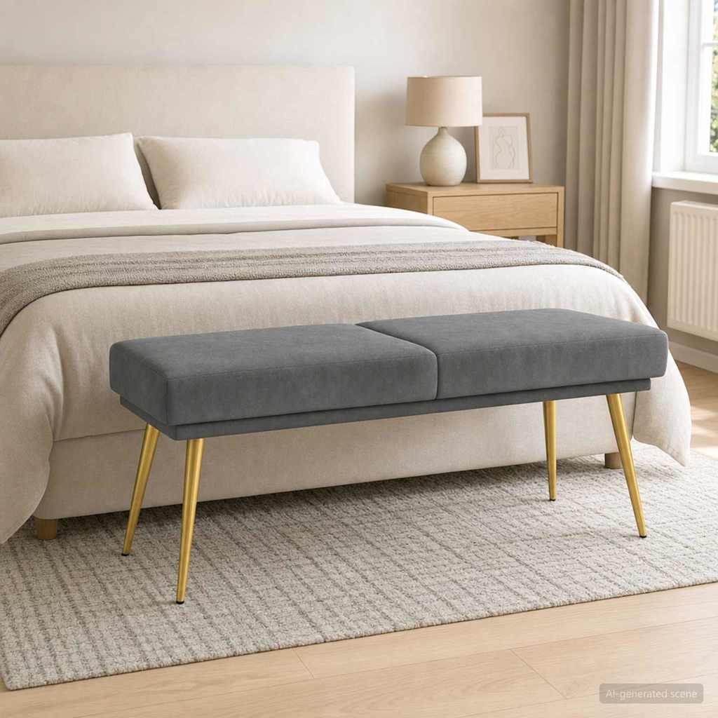 Banco De Doble Capa 120 X 45 X 46 Cm Terciopelo