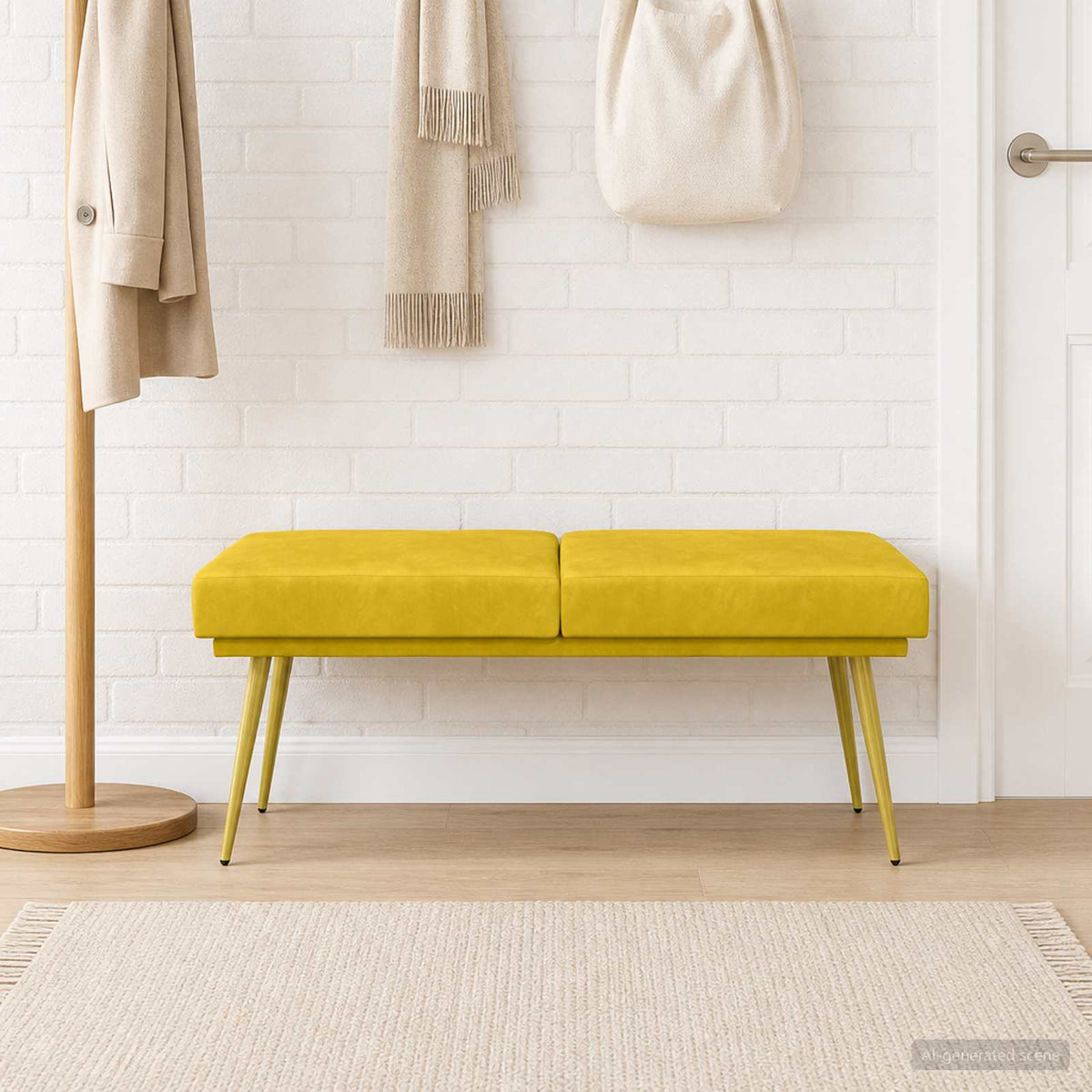 Banco De Doble Capa 120 X 45 X 46 Cm Terciopelo
