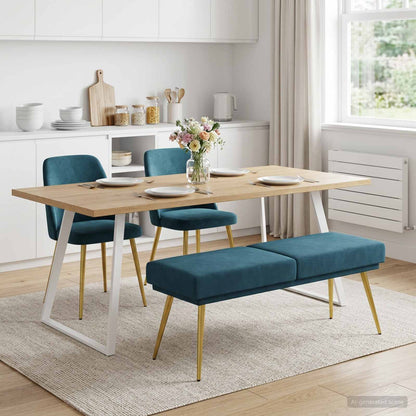 Banco De Doble Capa 120 X 45 X 46 Cm Terciopelo