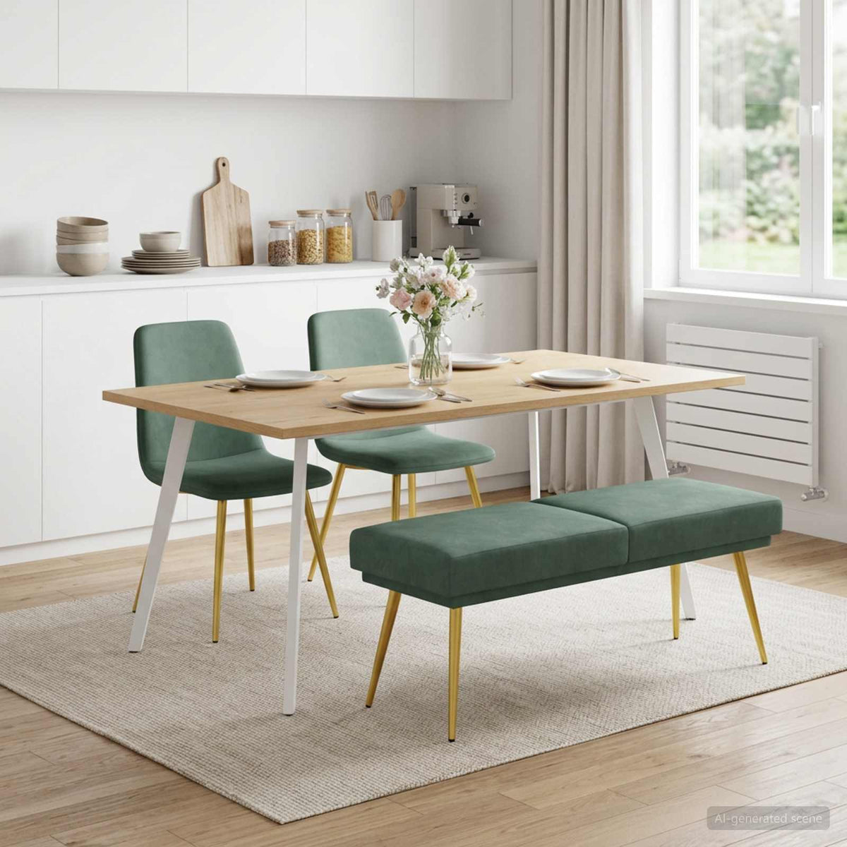 Banco De Doble Capa 120 X 45 X 46 Cm Terciopelo