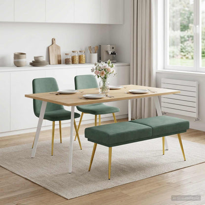 Banco De Doble Capa 120 X 45 X 46 Cm Terciopelo
