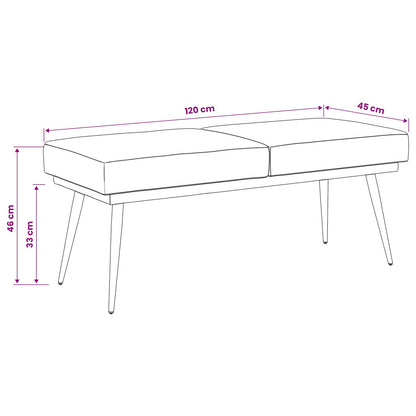 Banco De Doble Capa 120 X 45 X 46 Cm Terciopelo
