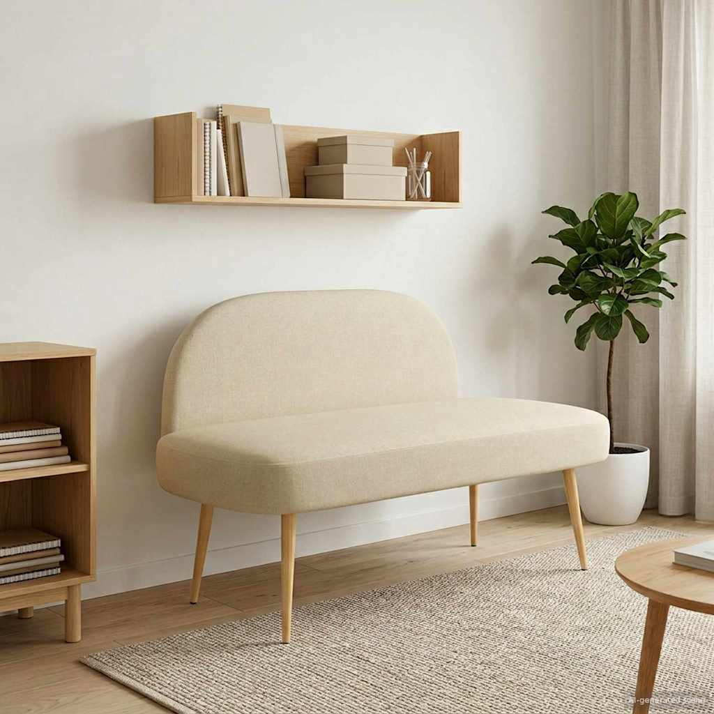 Banco Tapizado Con Respaldo 110 X 60 X 76 Cm