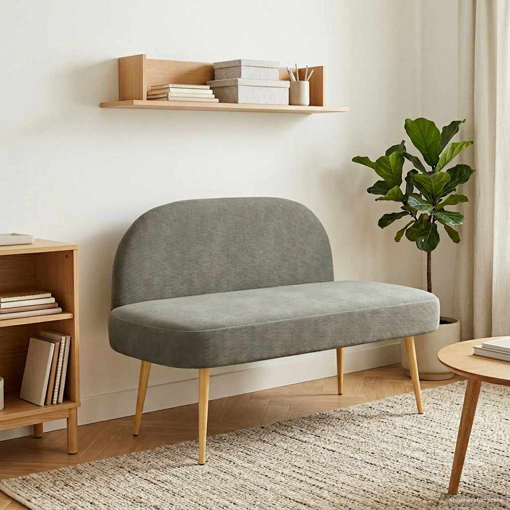Banco Tapizado Con Respaldo 110 X 60 X 76 Cm