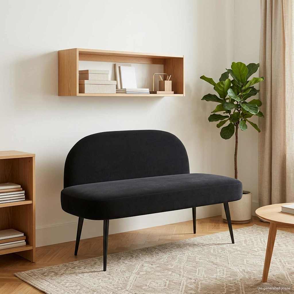 Banco Tapizado Con Respaldo 110 X 60 X 76 Cm