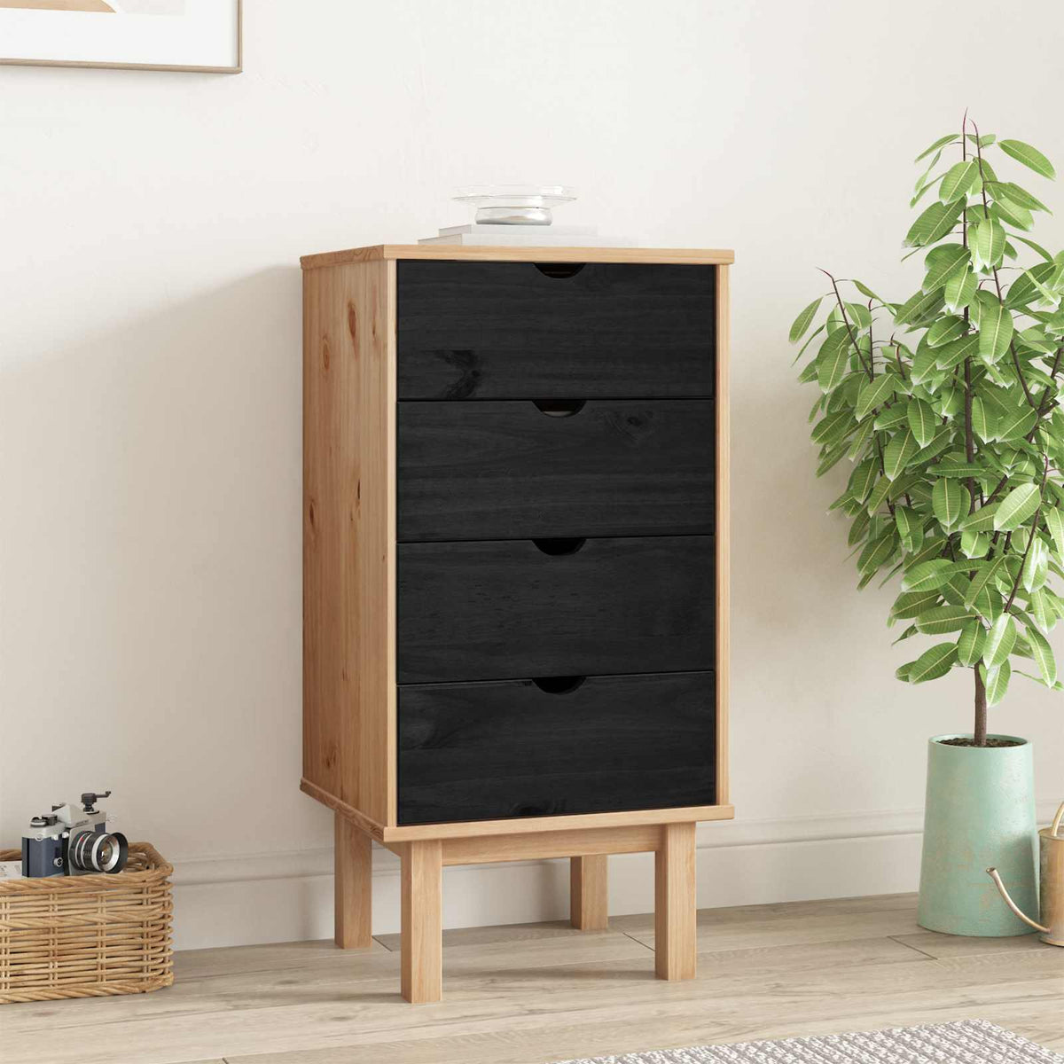 Cajonera Otta Madera Maciza De Pino 45X39X90 Cm