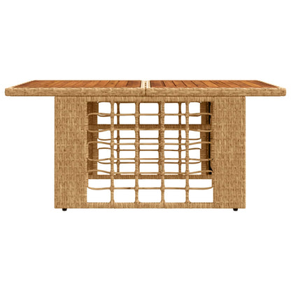 Mesa De Jardín 100 X 55 X 37 Cm Rattan Pe Y Cristal