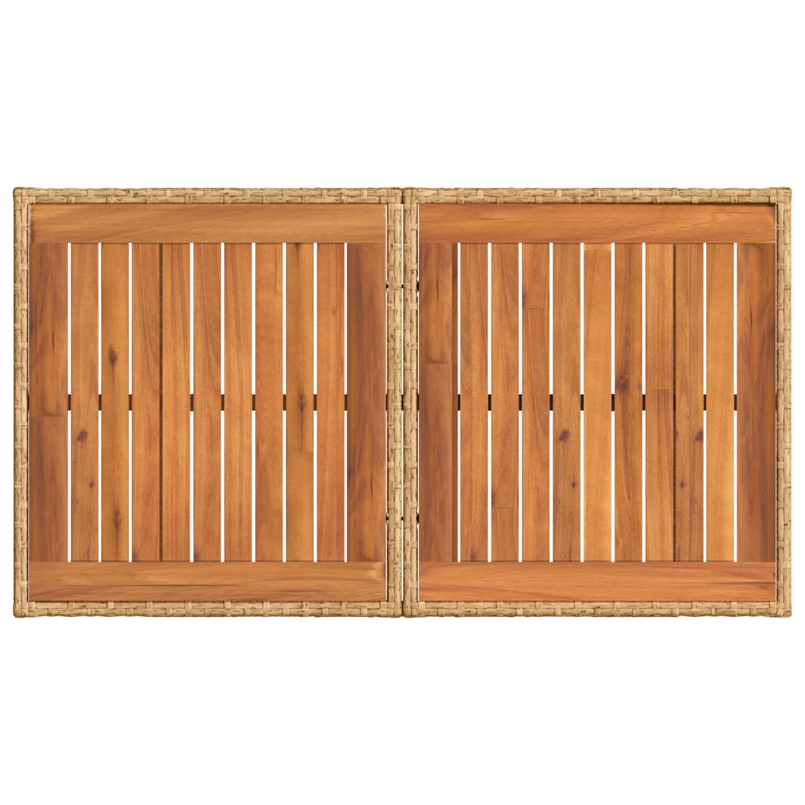 Mesa De Jardín 100 X 55 X 37 Cm Rattan Pe Y Cristal
