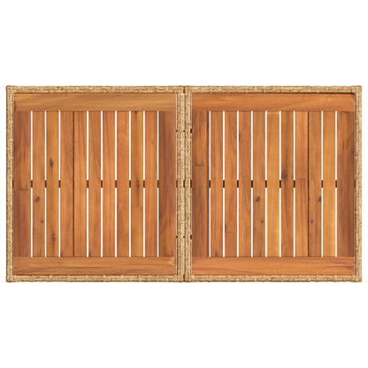 Mesa De Jardín 100 X 55 X 37 Cm Rattan Pe Y Cristal