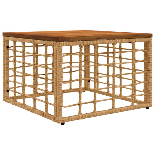 Mesa De Jardín 55 X 55 X 37 Cm Rattan Pe Y Cristal