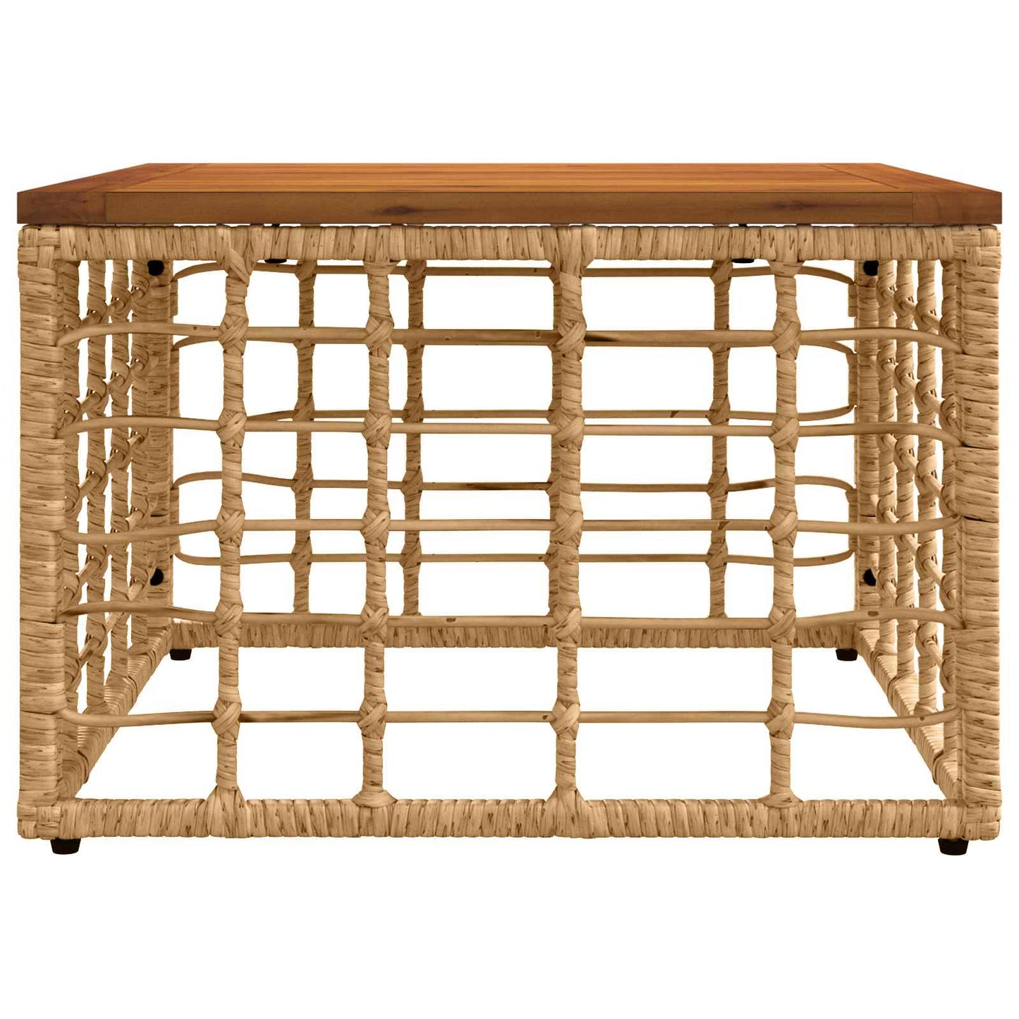 Mesa De Jardín 55 X 55 X 37 Cm Rattan Pe Y Cristal