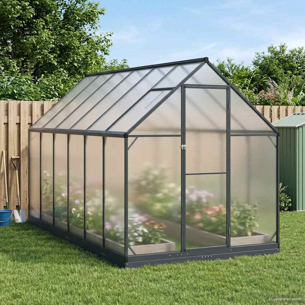Invernadero De Jardín Gris Antracita 183,5 X 123 X 207 Cm
