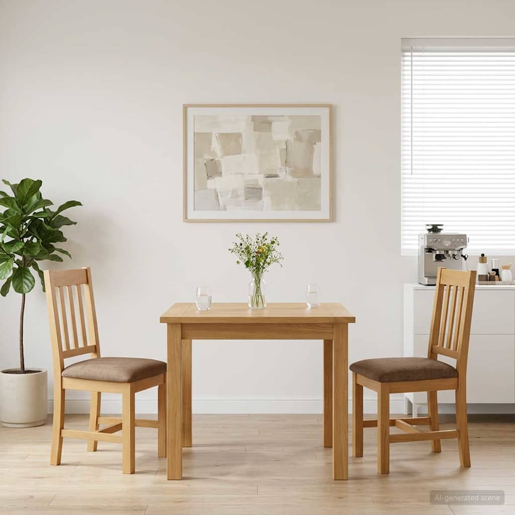 Silla De Comedor Venlo 2 Uds. Madera De Roble Sólido