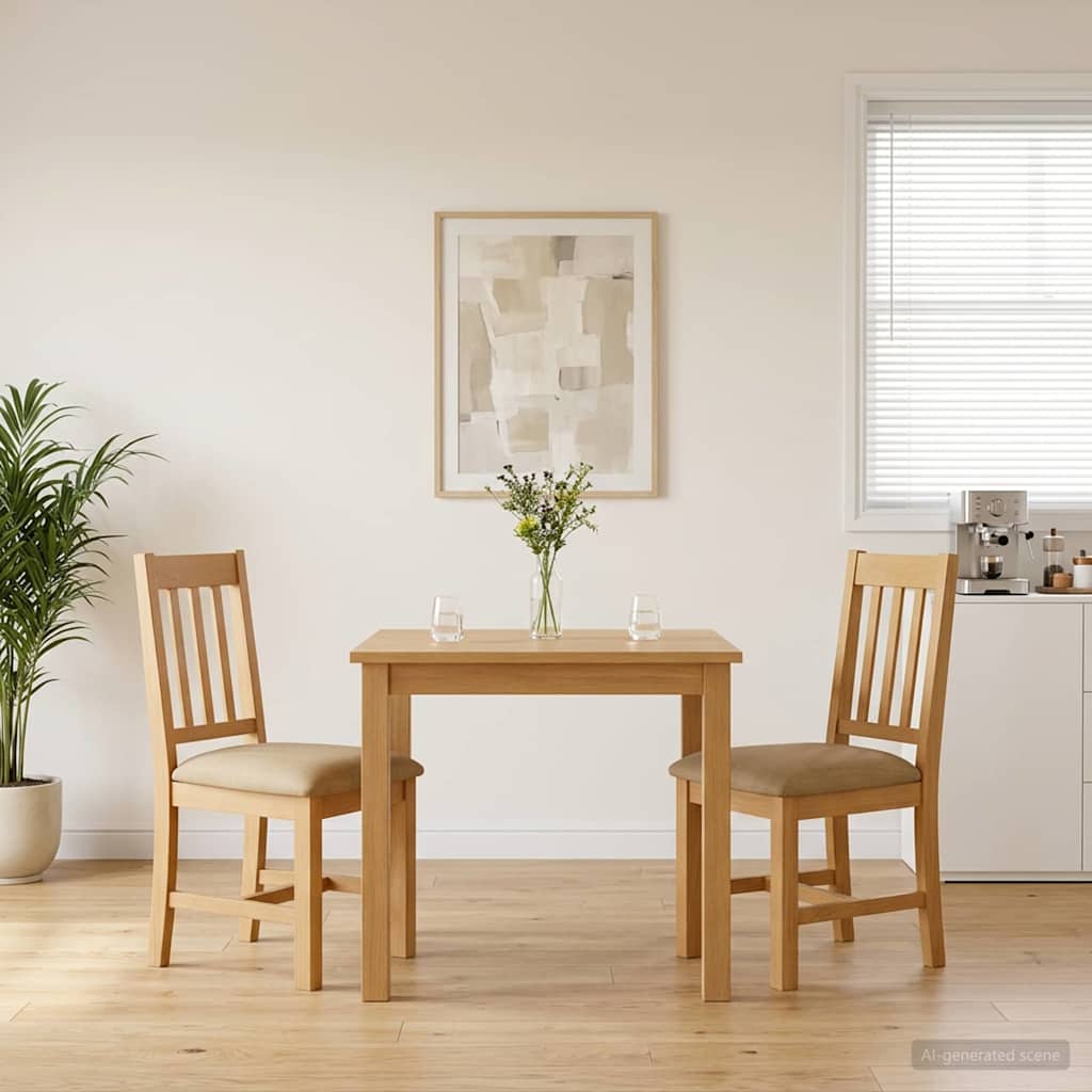 Silla De Comedor Venlo 2 Uds. Madera De Roble Sólido
