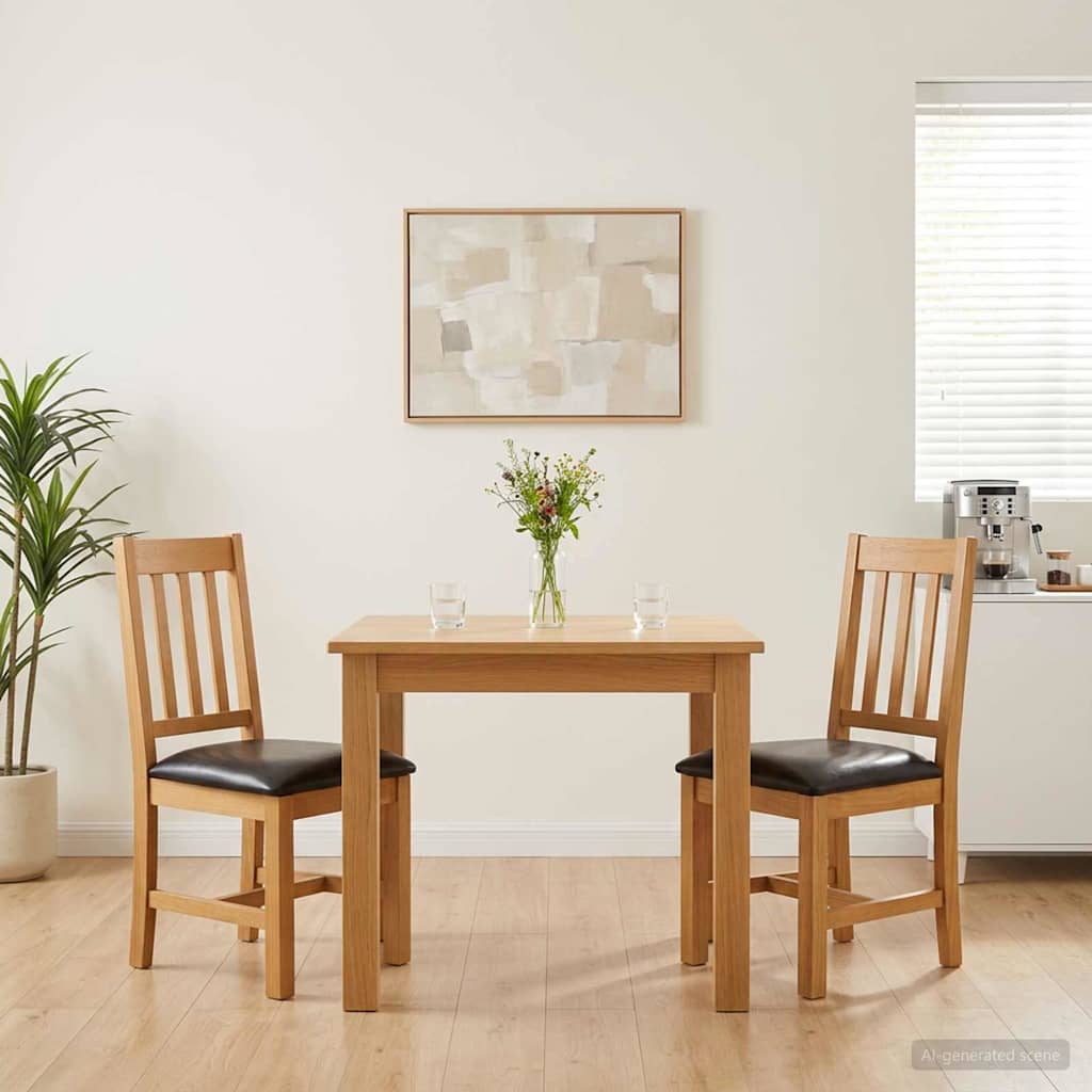 Silla De Comedor Venlo 2 Uds. Madera De Roble Sólido
