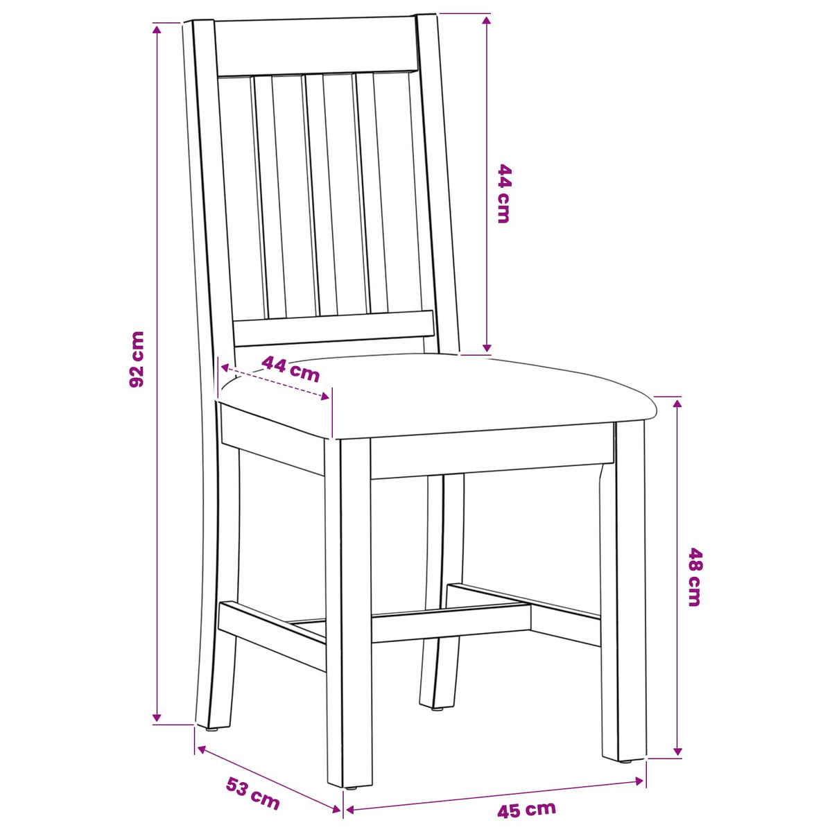 Silla De Comedor Venlo 2 Uds. Madera De Roble Sólido