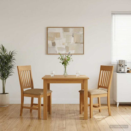 Silla De Comedor 2 Uds. Madera De Roble Sólido