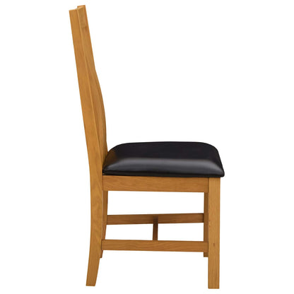 Silla De Comedor 2 Uds. Madera De Roble Sólido