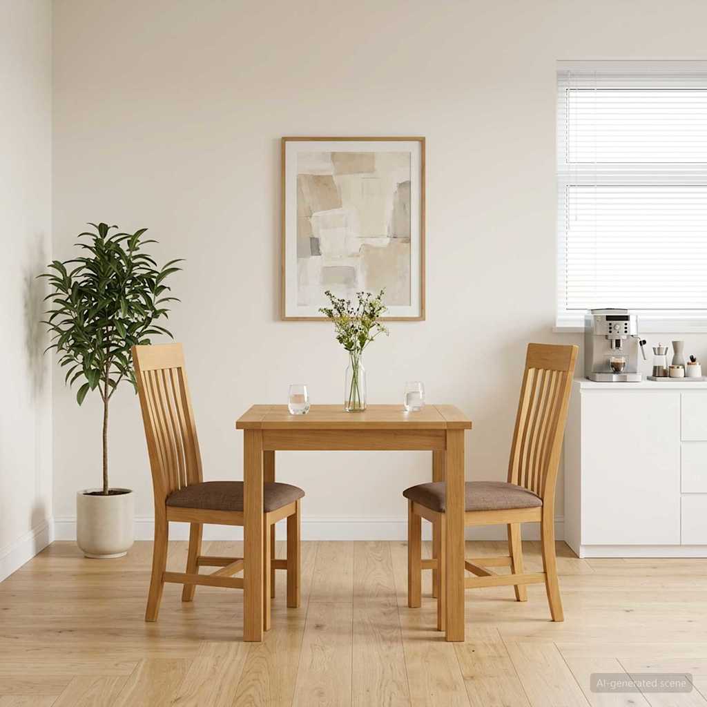 Silla De Comedor 2 Uds. Madera De Roble Sólido