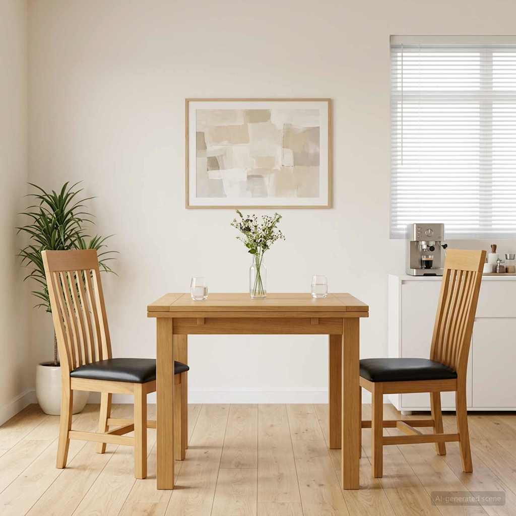 Silla De Comedor 2 Uds. Madera De Roble Sólido