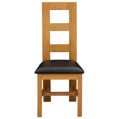 Silla De Comedor 2 Uds. Madera De Roble Sólido