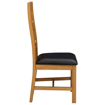 Silla De Comedor 2 Uds. Madera De Roble Sólido