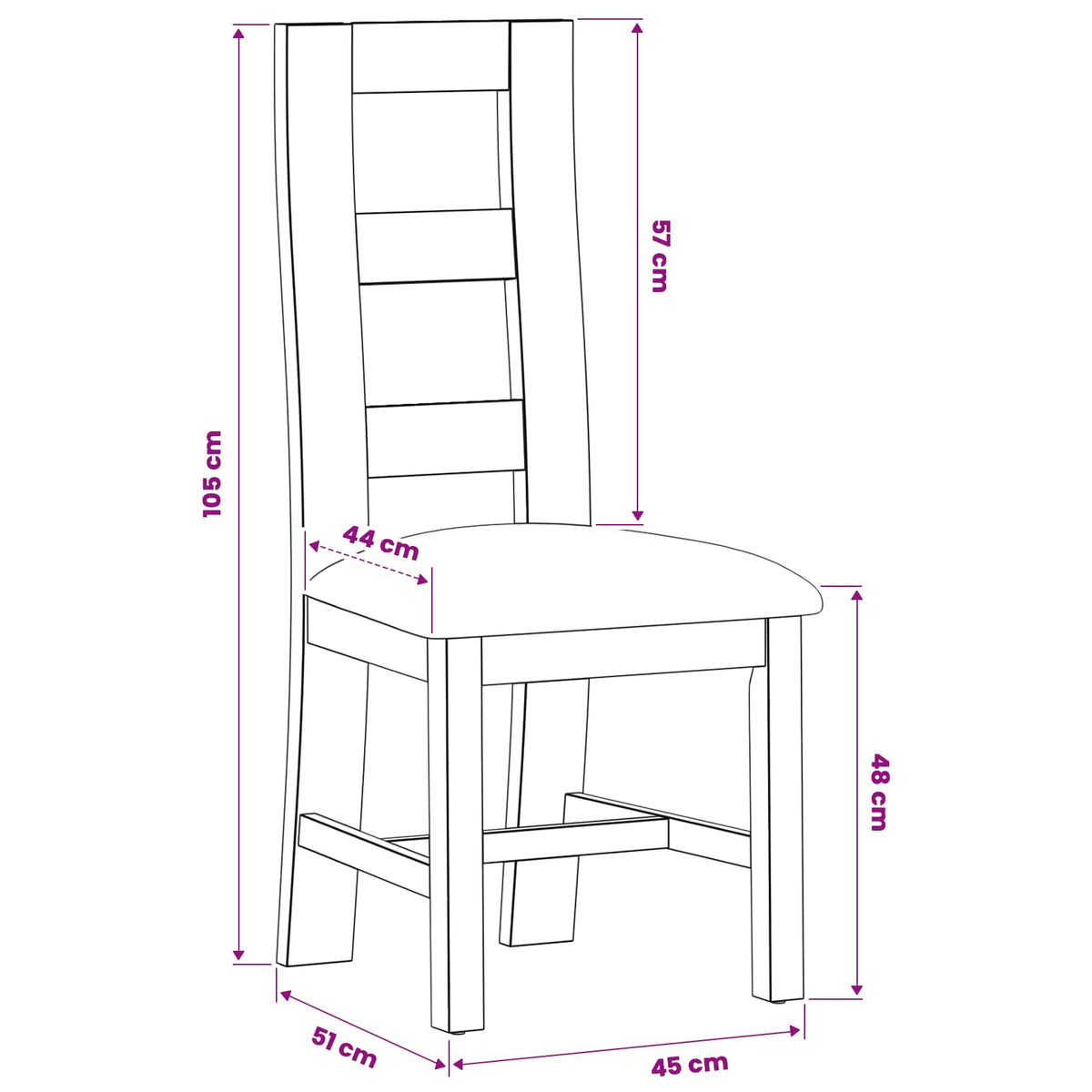 Silla De Comedor 2 Uds. Madera De Roble Sólido