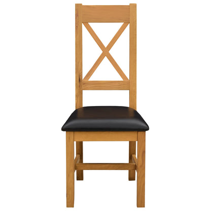 Silla De Comedor 2 Uds. Madera De Roble Sólido