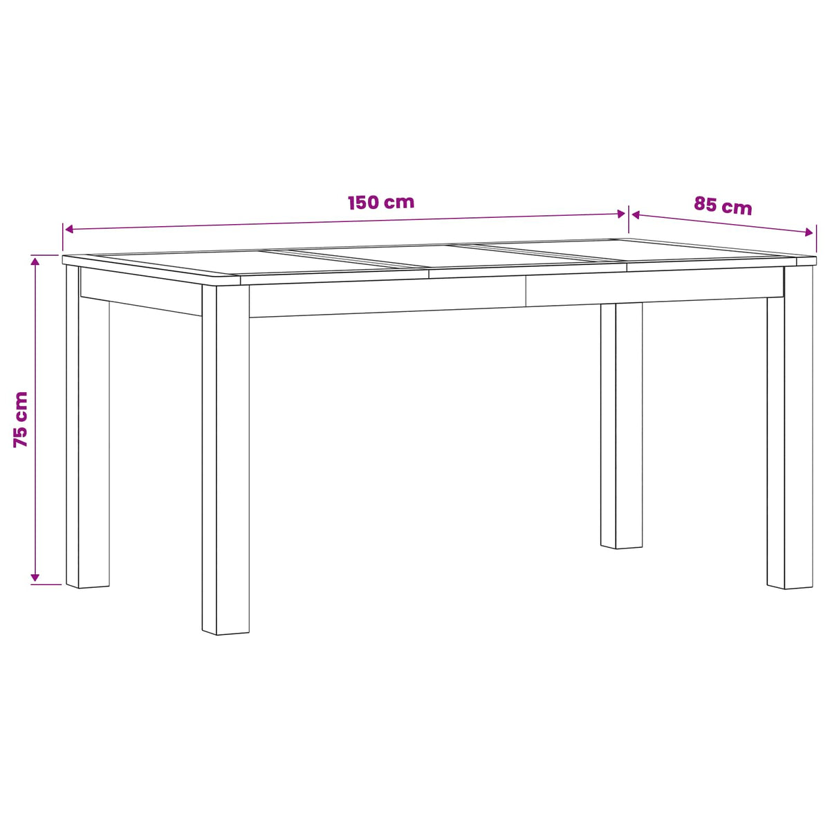 Mesa De Comedor Madera De Roble Sólido Natural