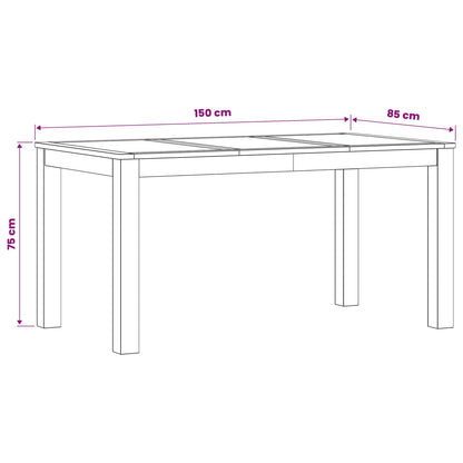 Mesa De Comedor Madera De Roble Sólido Natural