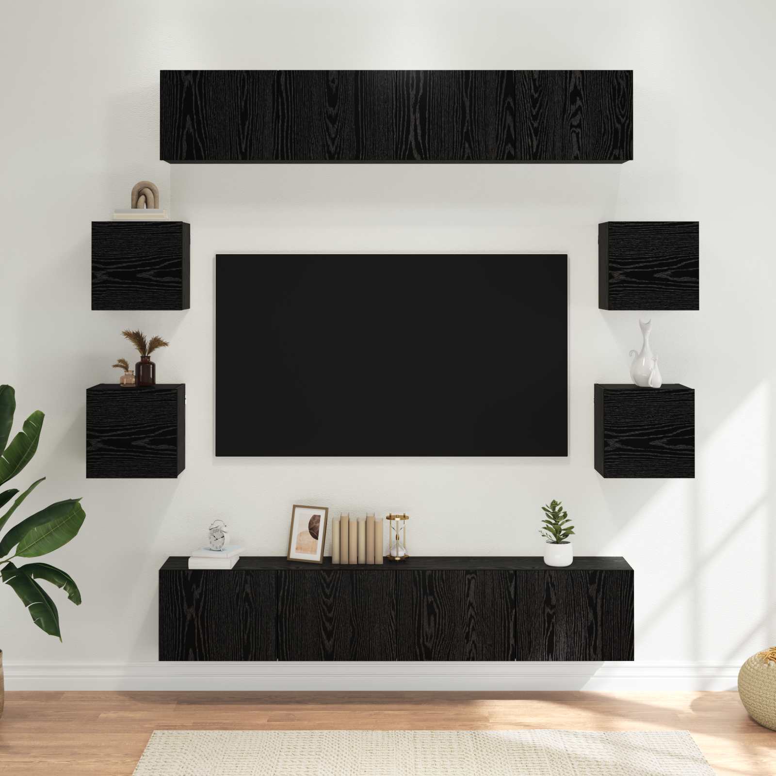Conjunto De Mueble De Tv 8 Pcs 80 X 30 X 30 Cm