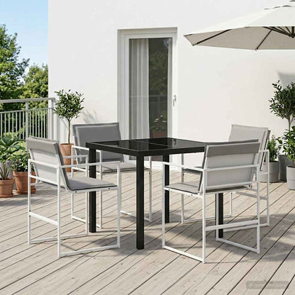 Conjunto De Comedor De Jardín 9 Pcs Negro 200 X 80 X 73 Cm
