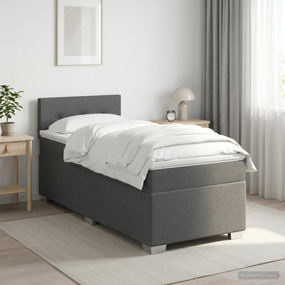 Cama Box Spring Con Colchón Tela
