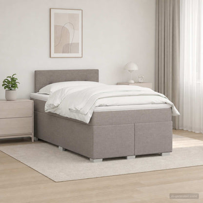 Cama Box Spring Con Colchón Tela