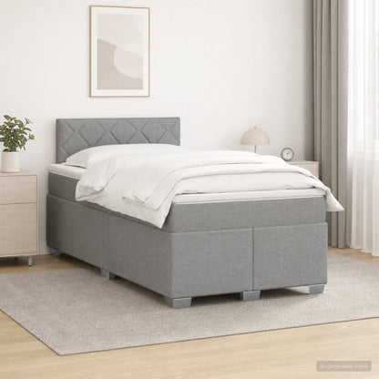 Cama Box Spring Con Colchón Tela