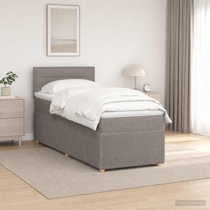 Cama Box Spring Con Colchón Tela